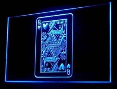 Poker Queen Heart LED Neon Sign